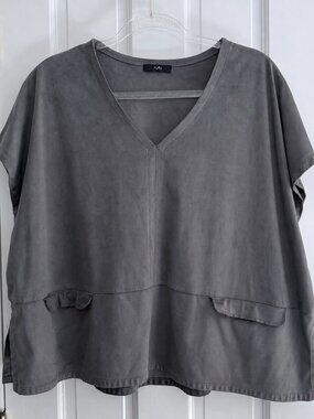 Ruti boxy gray top - Small